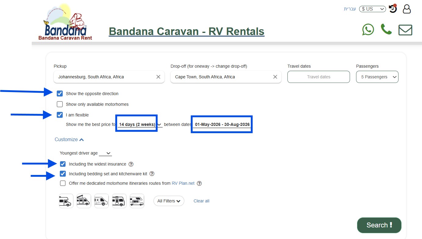 best Prices RV rentals in Africa